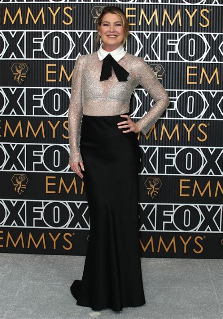 Ellen Pompeo Sparkles in Sheer Dress at the 2023 Emmys: Red Carpet Photos