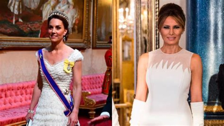 Kate Middleton’s White Gown & Melania Trump’s Dress – UK State Dinner – Hollywood Life
