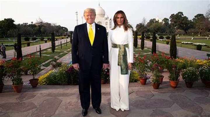 Donald & Melania Trump Awkwardly Stand Side-By-Side Without Touching At Taj Mahal