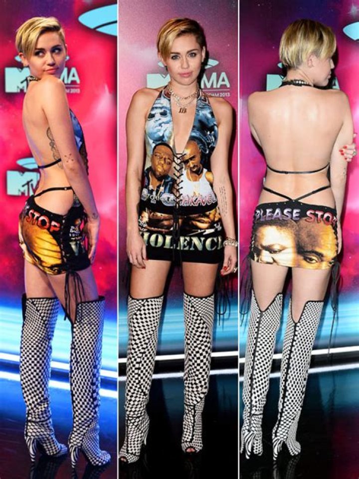 Why Miley Cyrus Wore A Biggie/Tupac Dress To The EMAs