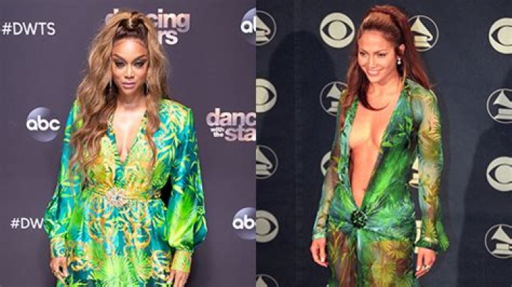Tyra Banks Honors Jennifer Lopez In Look-Alike Versace Dress On ‘DWTS’ – Hollywood Life
