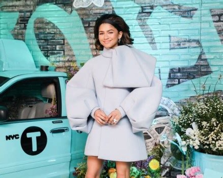 Zendaya Channels A Tiffany Box At Jewelry Event In Gorgeous Blue Mini Dress